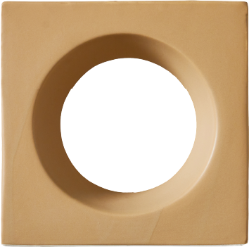 Tan square tile with circle cutout