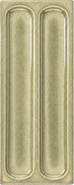 Vertical dual-fluted beige ceramic pill bar