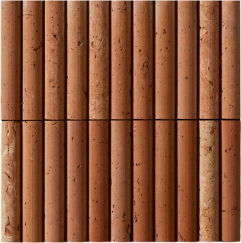 Terracotta fluted tile sheet