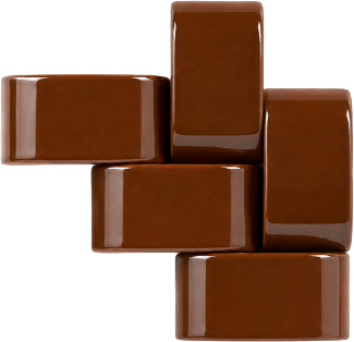 Brown ceramic glaze interlocking cluster